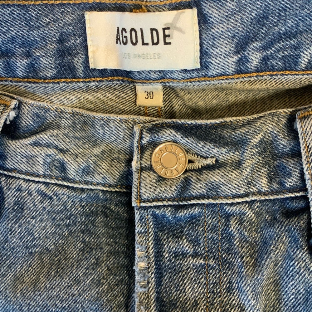 AGOLDE Parker Cut Off Jean Shorts - Picture 7 of 9